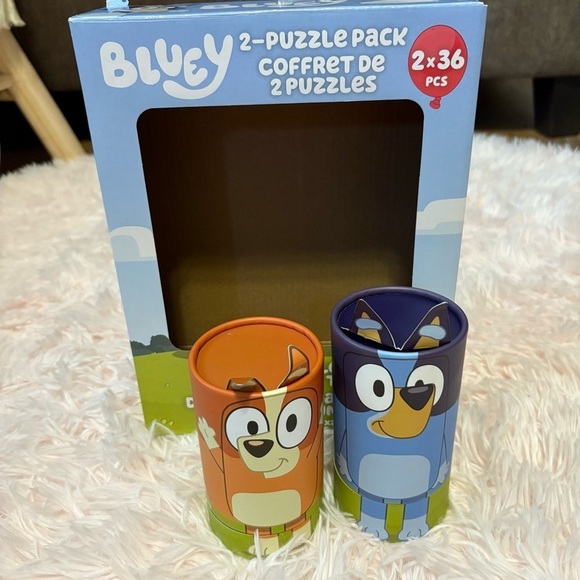 2-Puzzle Pack Bluey Puzzle Set Bingo Kids Toy Dog - Picture 1 of 4